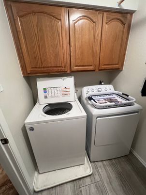 Interior, Washer, Wood Texture Flooring
