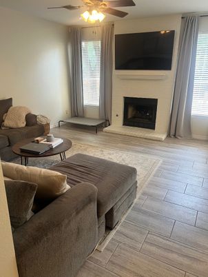 Fireplace, Interior, Living room, Wood Texture Flooring