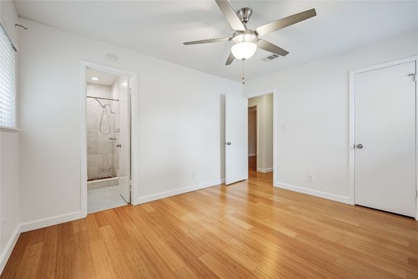 Bathroom, Empty room, Interior, Recessed Lighting, Wood Texture Flooring