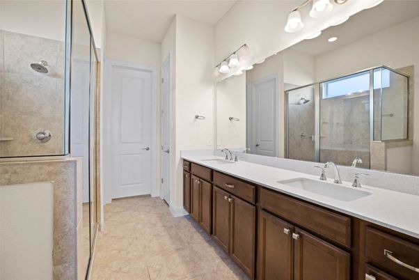 Bathroom, Dual Sink Vanities, Glass Shower, Interior