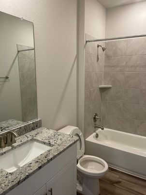 Bathroom, Dual Sink Vanities, Interior, Wood Texture Flooring