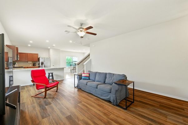 Interior, Kitchen, Recessed Lighting, Wood Texture Flooring