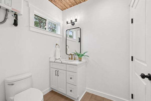 Bathroom, Interior, Wooden Ceilings, Wood Texture Flooring