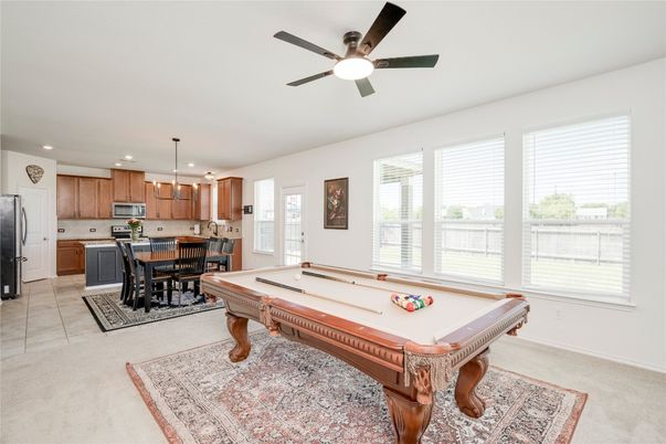 Billiard Table, Dining room, Game Room, Interior, Kitchen, Pendant Lights, Recessed Lighting