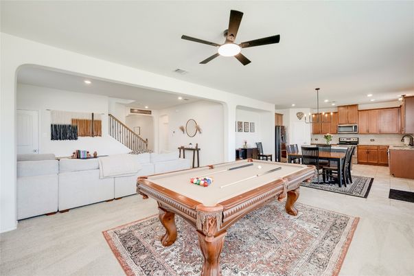 Billiard Table, Dining room, Game Room, Interior, Kitchen, Pendant Lights, Recessed Lighting