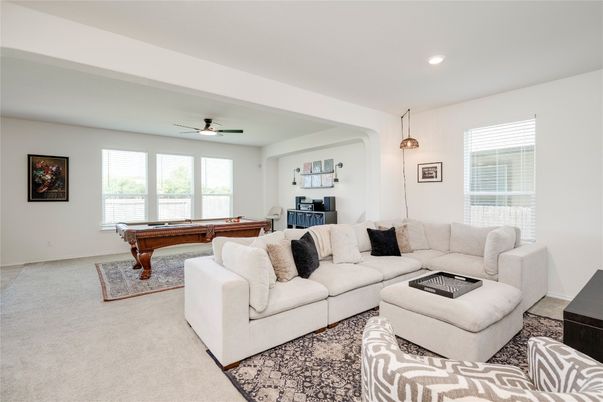 Billiard Table, Game Room, Interior, Living room, Recessed Lighting