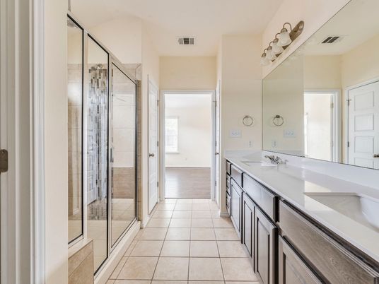Bathroom, Dual Sink Vanities, Glass Shower, Interior