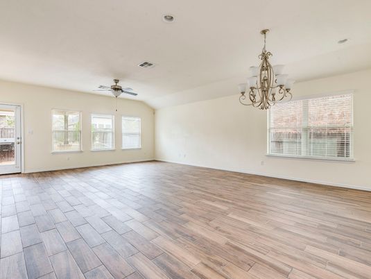 Chandelier, Empty room, Interior, Wood Texture Flooring