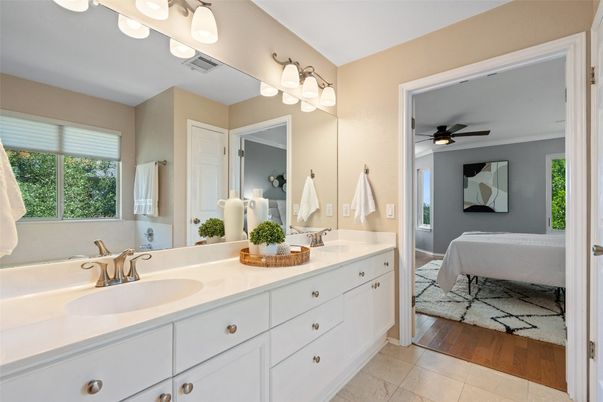 Bathroom, Dual Sink Vanities, Interior, Wood Texture Flooring