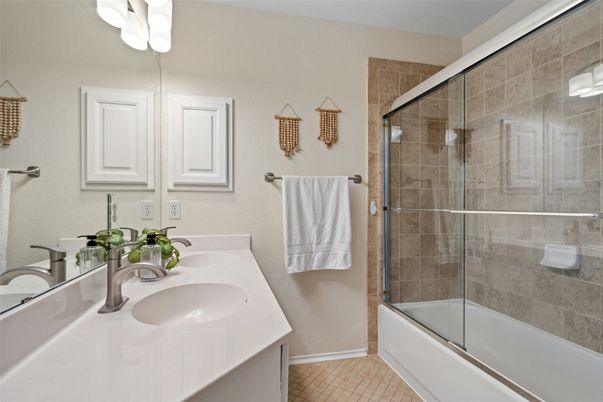 Bathroom, Dual Sink Vanities, Glass Shower, Interior