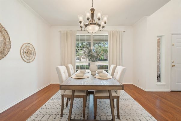 Chandelier, Dining room, Interior, Wood Texture Flooring