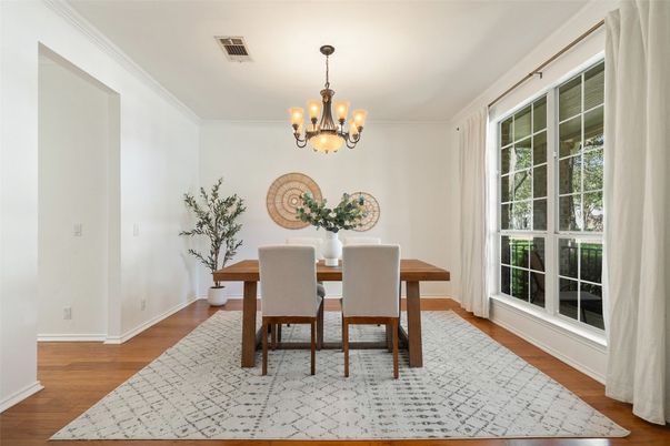 Chandelier, Dining room, Interior, Wood Texture Flooring