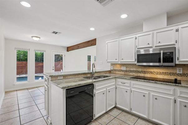 Interior, Kitchen, Recessed Lighting, Wooden Beams