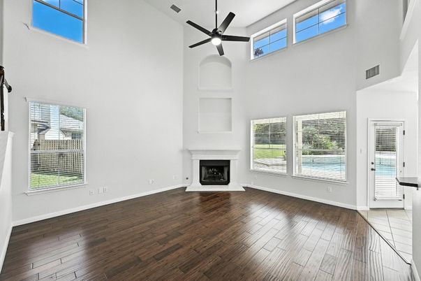 Empty room, Fireplace, Interior, Wood Texture Flooring