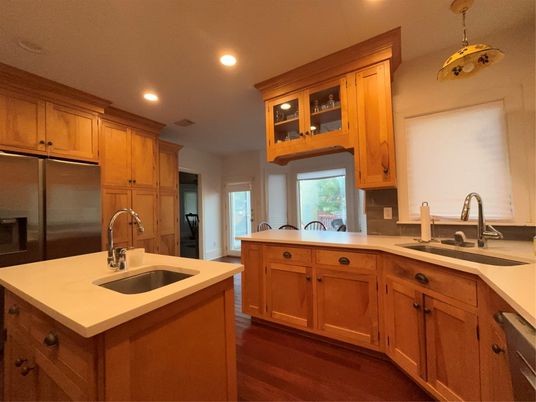 Interior, Kitchen, Recessed Lighting, Wood Texture Flooring