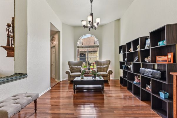 Chandelier, Interior, Living room, Wood Texture Flooring