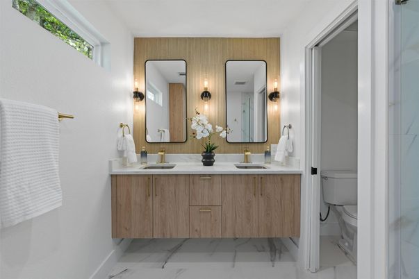 Bathroom, Dual Sink Vanities, Interior, Marble