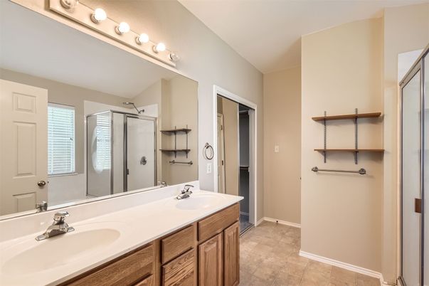 Bathroom, Dual Sink Vanities, Glass Shower, Interior