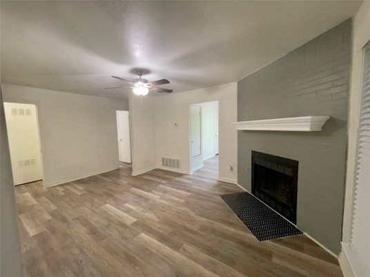 Empty room, Fireplace, Interior, Wood Texture Flooring