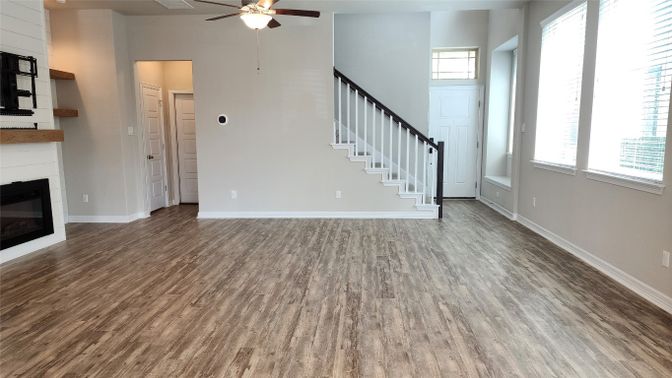 Empty room, Fireplace, Interior, Wood Texture Flooring