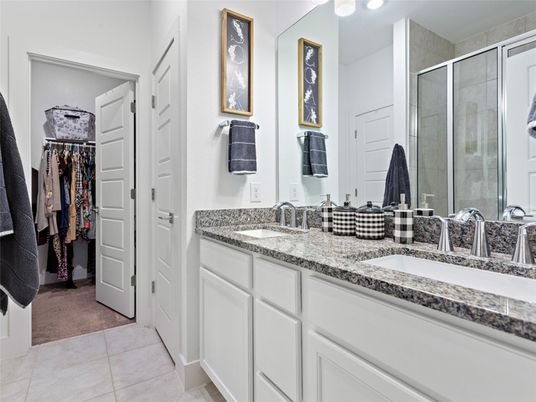 Bathroom, Dual Sink Vanities, Glass Shower, Interior, Walk-in Closets