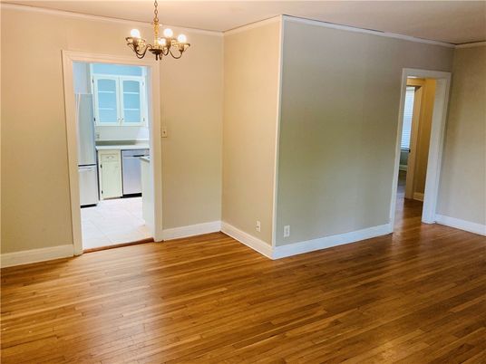Chandelier, Empty room, Interior, Kitchen, Wood Texture Flooring