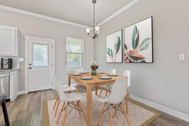 Chandelier, Dining room, Interior, Pendant Lights, Wood Texture Flooring