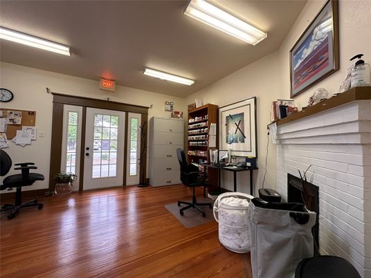 Fireplace, Home Office, Interior, Wood Texture Flooring