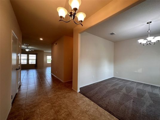 Chandelier, Empty room, Interior, Recessed Lighting
