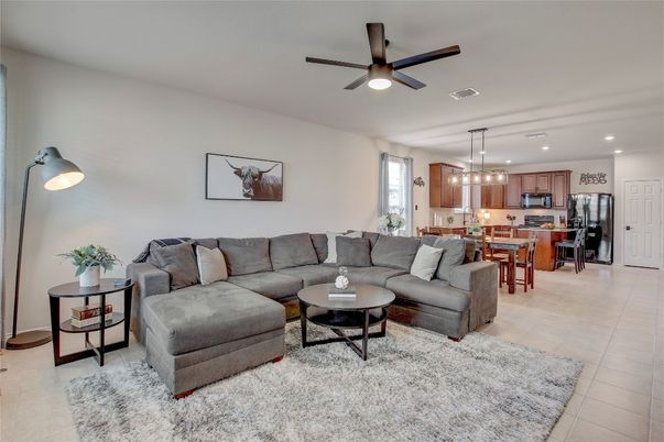 Dining room, Interior, Kitchen, Living room, Pendant Lights, Recessed Lighting, Stainless Steel Appliances