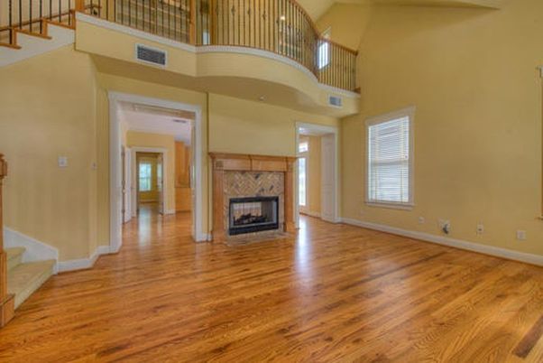Fireplace, Interior, Recessed Lighting, Wood Texture Flooring