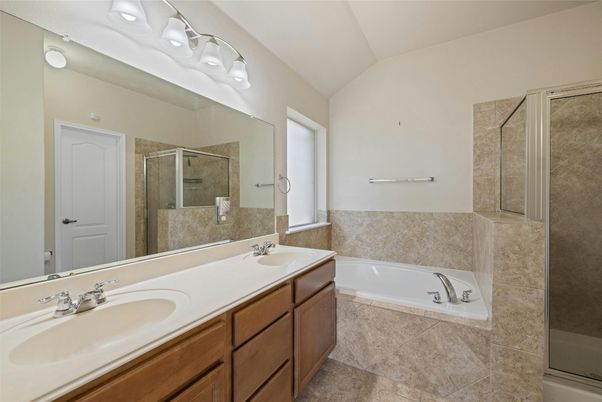 Bathroom, Dual Sink Vanities, Glass Shower, Interior