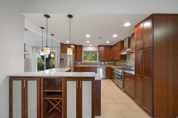 Interior, Kitchen, Pendant Lights, Recessed Lighting, Stainless Steel Appliances
