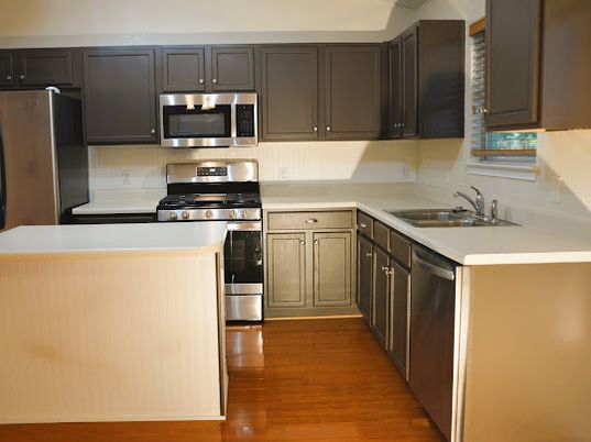 Interior, Kitchen, Stainless Steel Appliances, Wood Texture Flooring