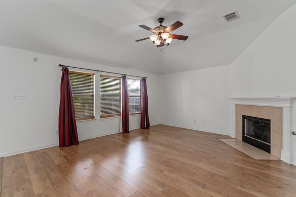 Empty room, Fireplace, Interior, Wood Texture Flooring