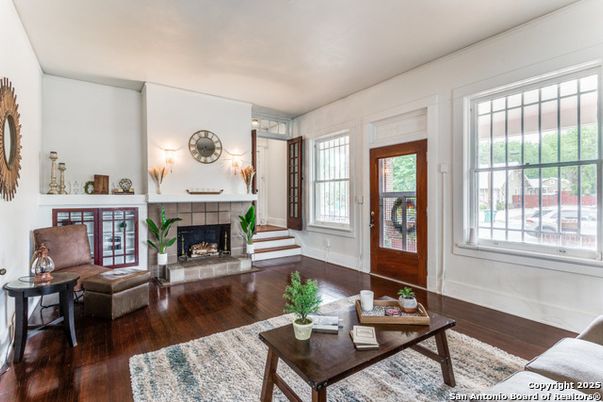 Fireplace, Interior, Living room, Wood Texture Flooring