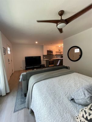Bedroom, Interior, Kitchen, Recessed Lighting, Wood Texture Flooring