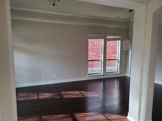 Empty room, Interior, Pendant Lights, Wood Texture Flooring
