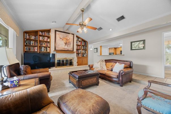 Fireplace, Interior, Living room, Recessed Lighting
