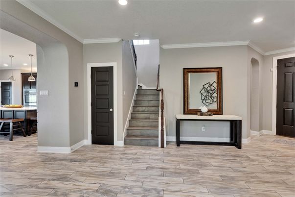 Interior, Marble, Pendant Lights, Recessed Lighting, Wood Texture Flooring