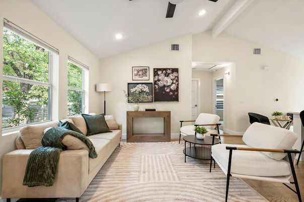 Fireplace, Interior, Living room, Recessed Lighting
