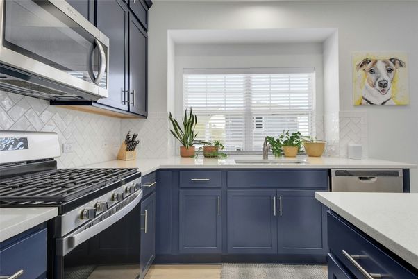 Interior, Kitchen, Stainless Steel Appliances, Wood Texture Flooring