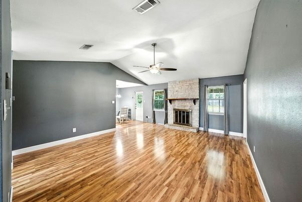 Empty room, Fireplace, Interior, Wood Texture Flooring