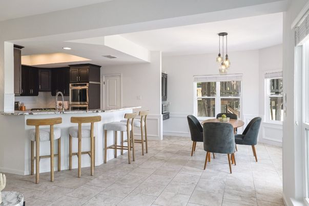 Dining room, Interior, Kitchen, Pendant Lights, Recessed Lighting
