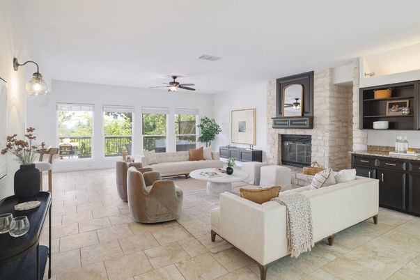 Fireplace, Interior, Living room, Stone Walls