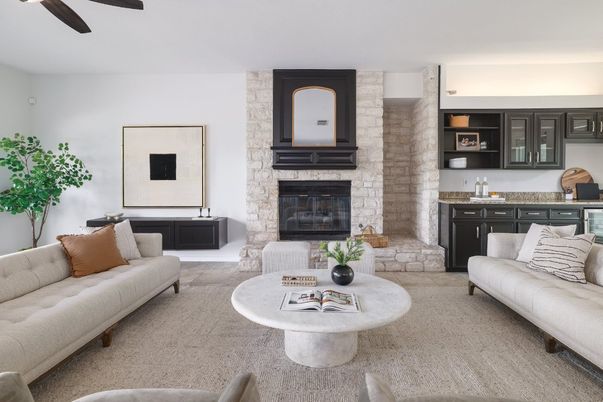 Fireplace, Interior, Living room, Stone Walls
