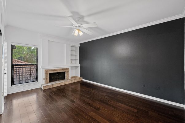 Empty room, Fireplace, Interior, Wood Texture Flooring