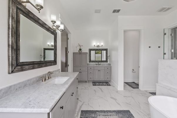 Bathroom, Dual Sink Vanities, Interior, Marble