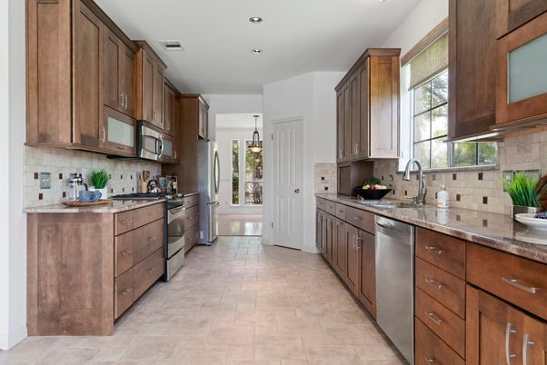 Interior, Kitchen, Pendant Lights, Recessed Lighting, Stainless Steel Appliances