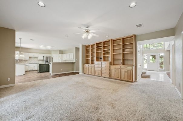 Empty room, Interior, Kitchen, Pendant Lights, Recessed Lighting